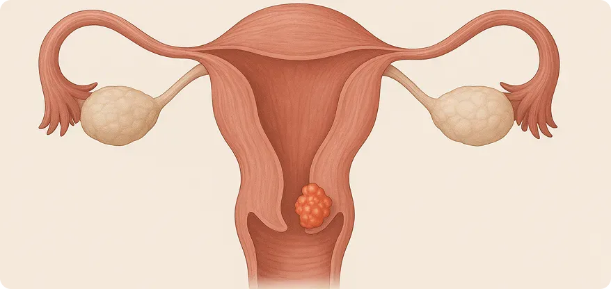 Make a medically accurate visualization for uterine fibroids